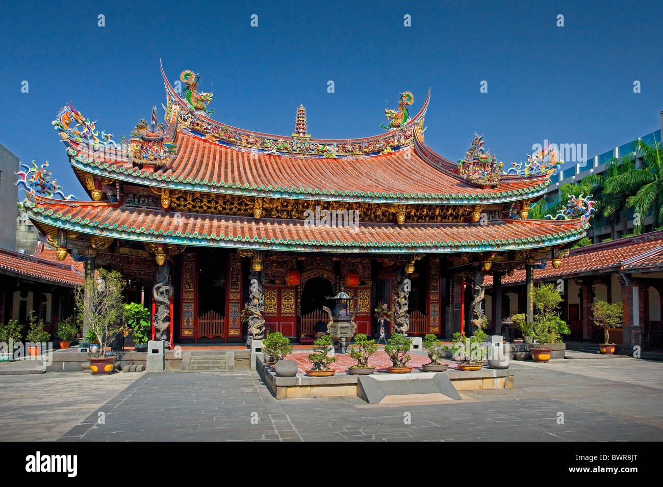 Taiwan Taipei Stadt Konfuzius Tempel Asien traditionelle Architektur Chinesisch taiwanesische Gebäude Buddhismus Taoismus Stockfoto