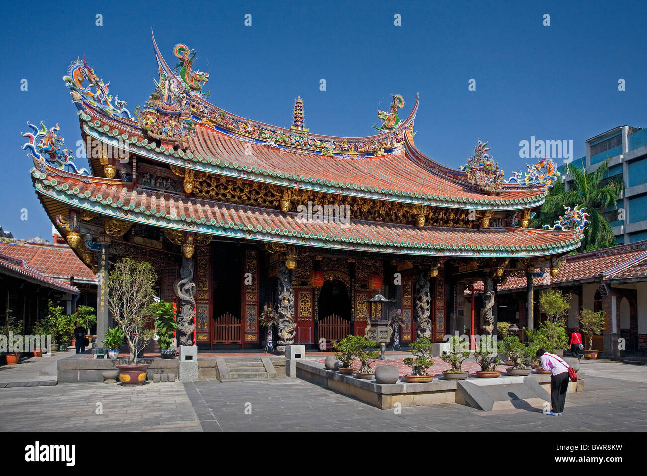 Taiwan Taipei Stadt Konfuzius Tempel Asien traditionelle Architektur Chinesisch taiwanesische Gebäude Buddhismus Taoismus Stockfoto