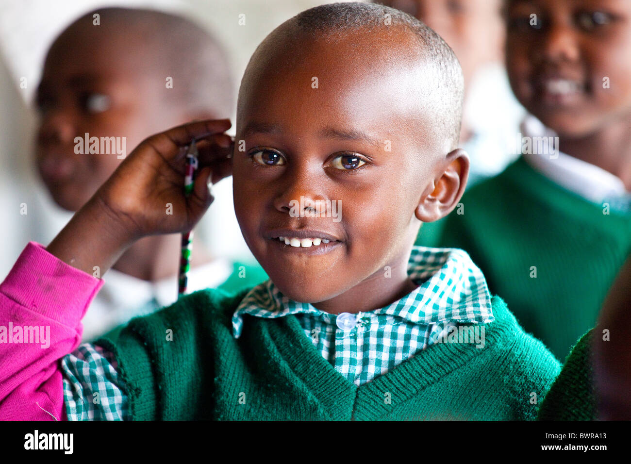 Schüler aus Mathare Slums Maji Mazuri Zentrum und Schule, Nairobi, Kenia Stockfoto