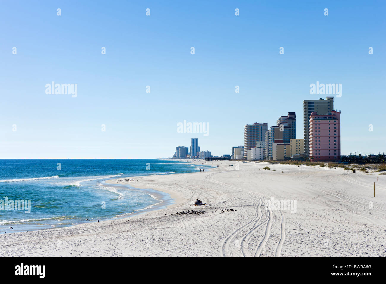 Strand am Golf Staatspark, Gulf Shores, Golfküste, Alabama, USA Stockfoto