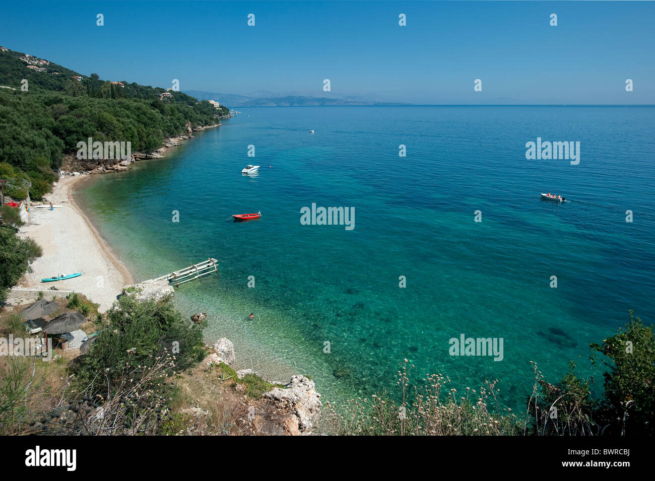 Nissaki Beach, Korfu, Griechenland Stockfoto