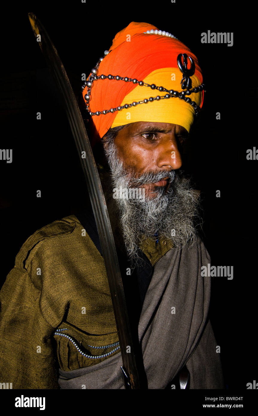Porträt einer Nihang. Stockfoto