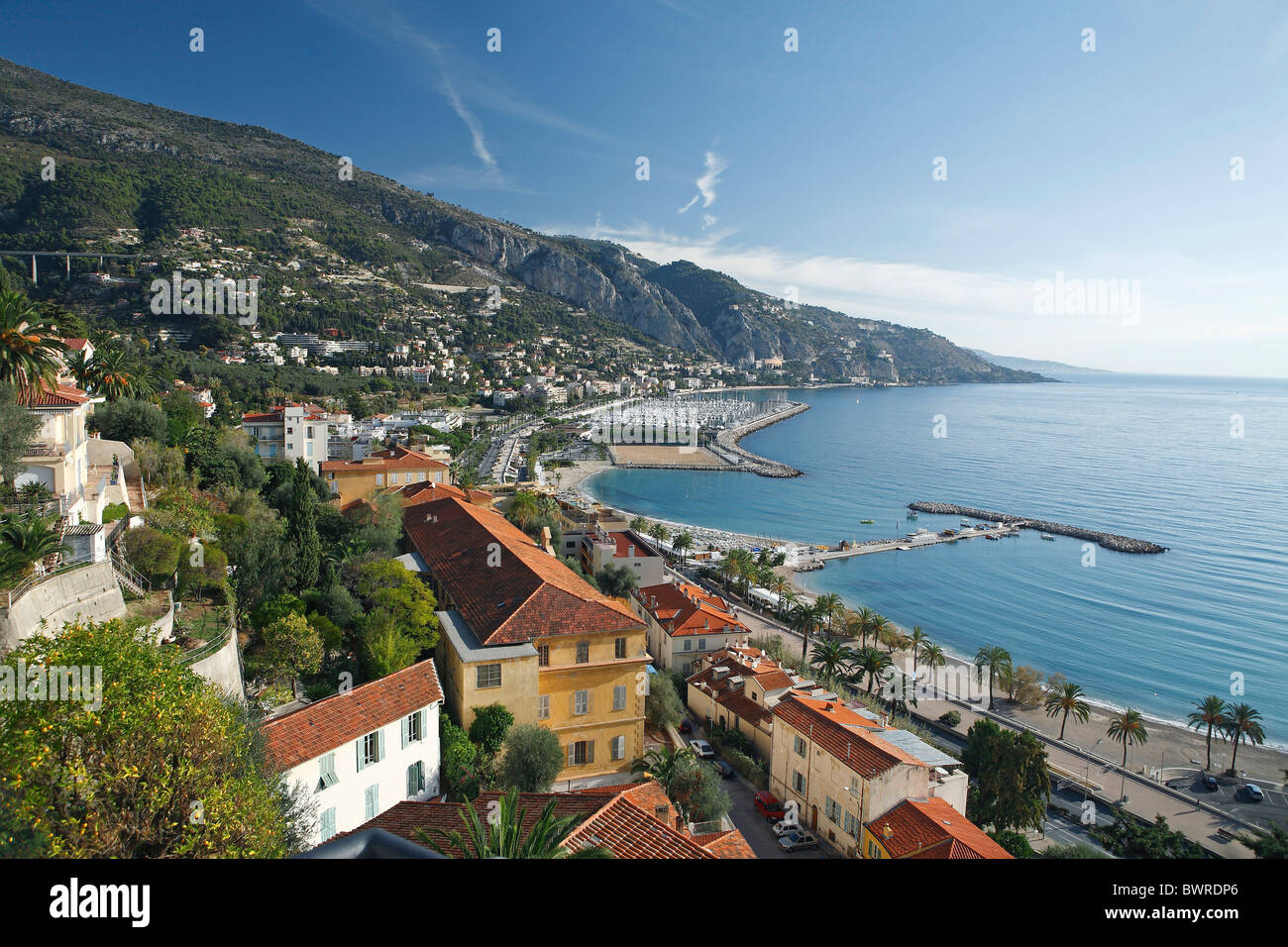 Frankreich Europa Menton Alpes-Maritimes Cote d ' Azur Mittelmeer Küste Europa Menton Garavan Landschaft Mou Stockfoto