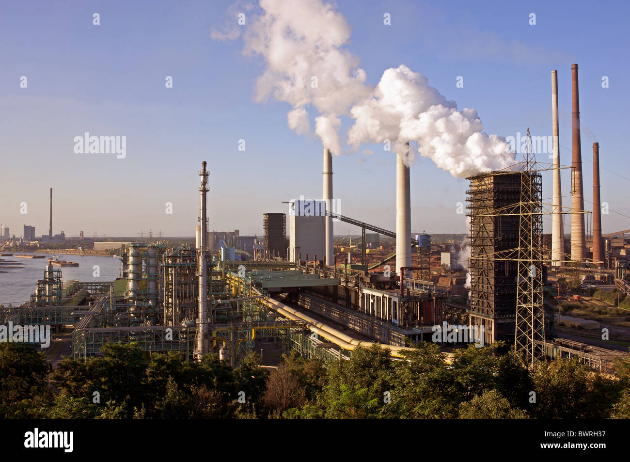 Stahlwerk, Westdeutschland. Stockfoto