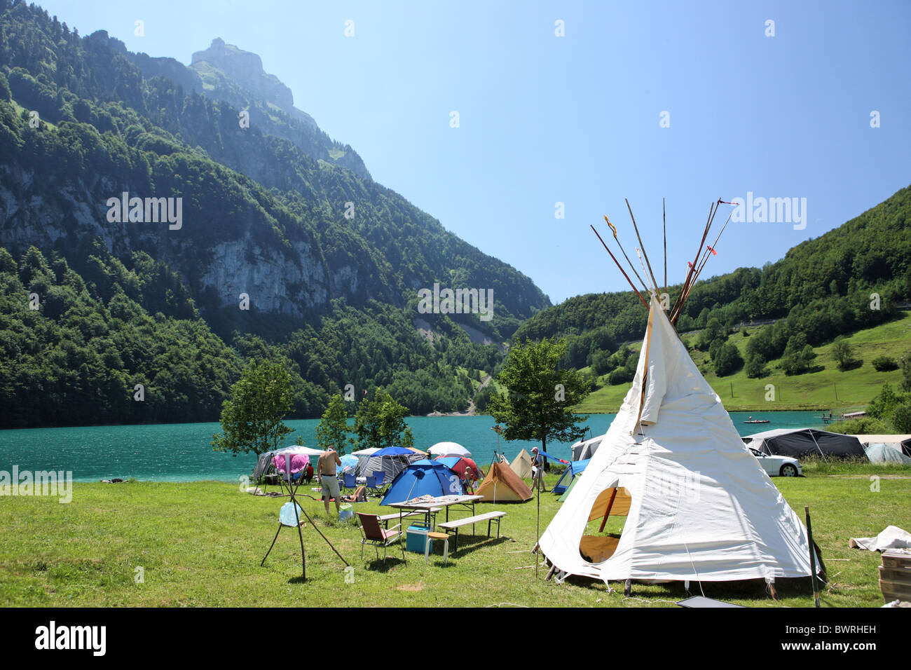 Switzerland Europe Lake Lucerne Camping Stockfotos und -bilder Kaufen -  Alamy