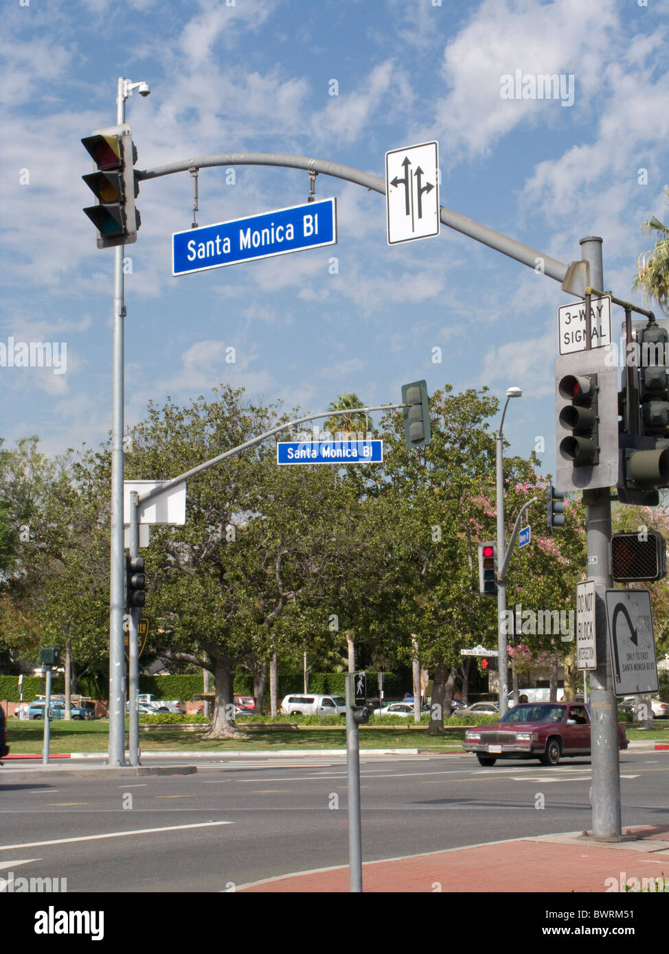 Santa Monica Boulevard Zeichen, West Hollywood, LA, USA Stockfotografie -  Alamy
