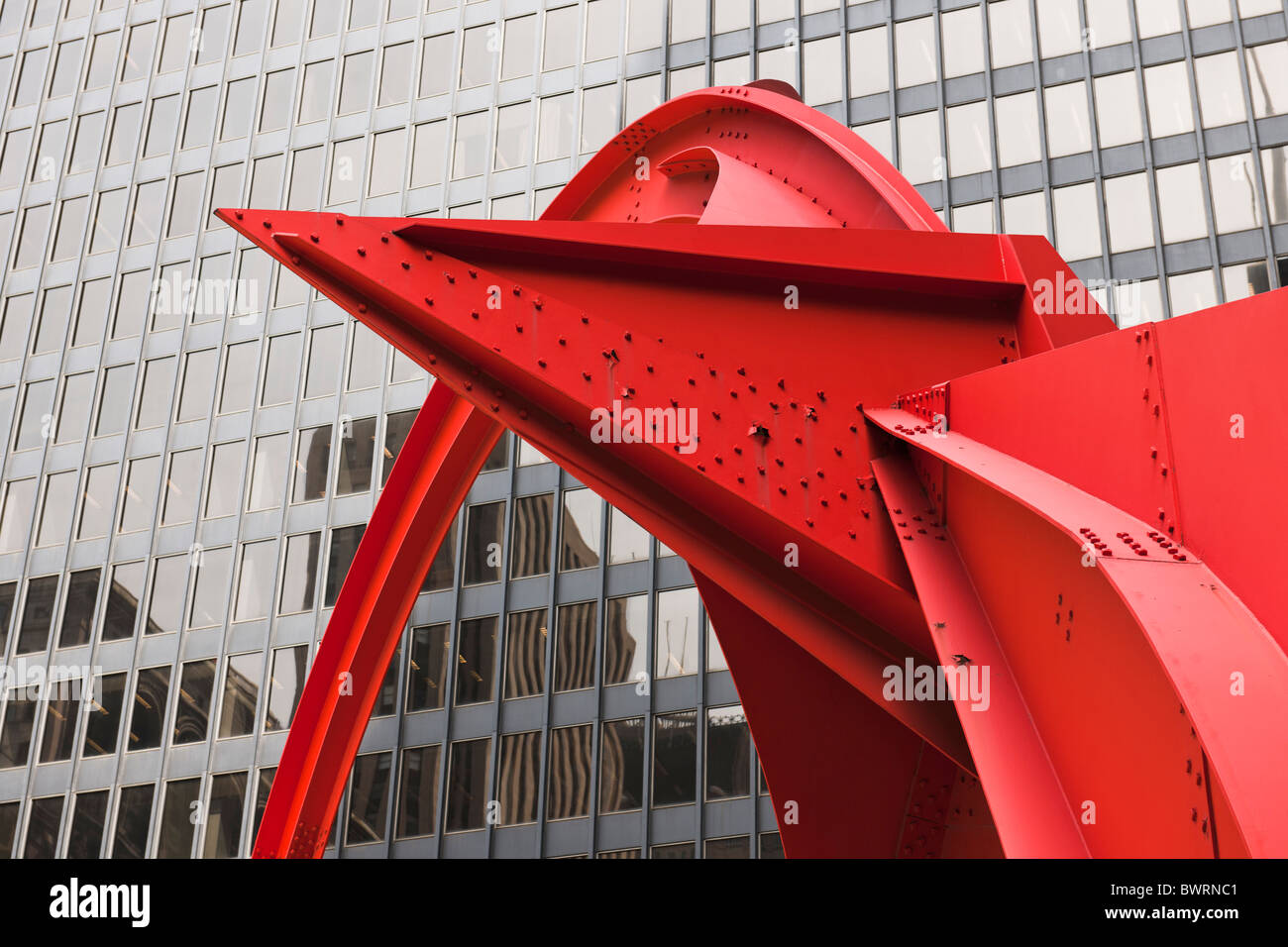 Calders Flamingo, Chicago Federal Plaza Stockfoto