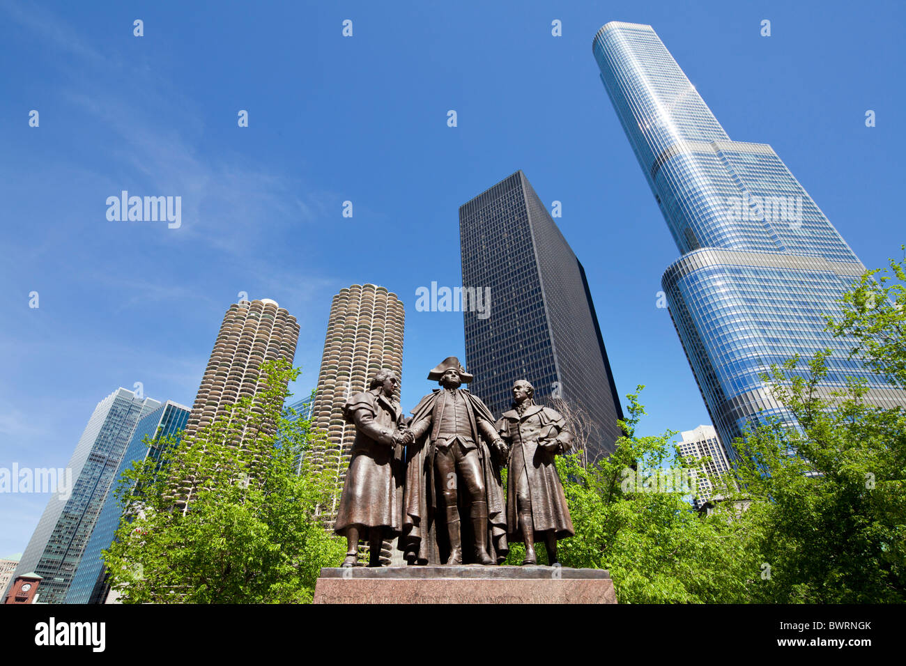 George Washington Robert Morris Hyam Salomon Memorial, Chicago, Illinois Stockfoto