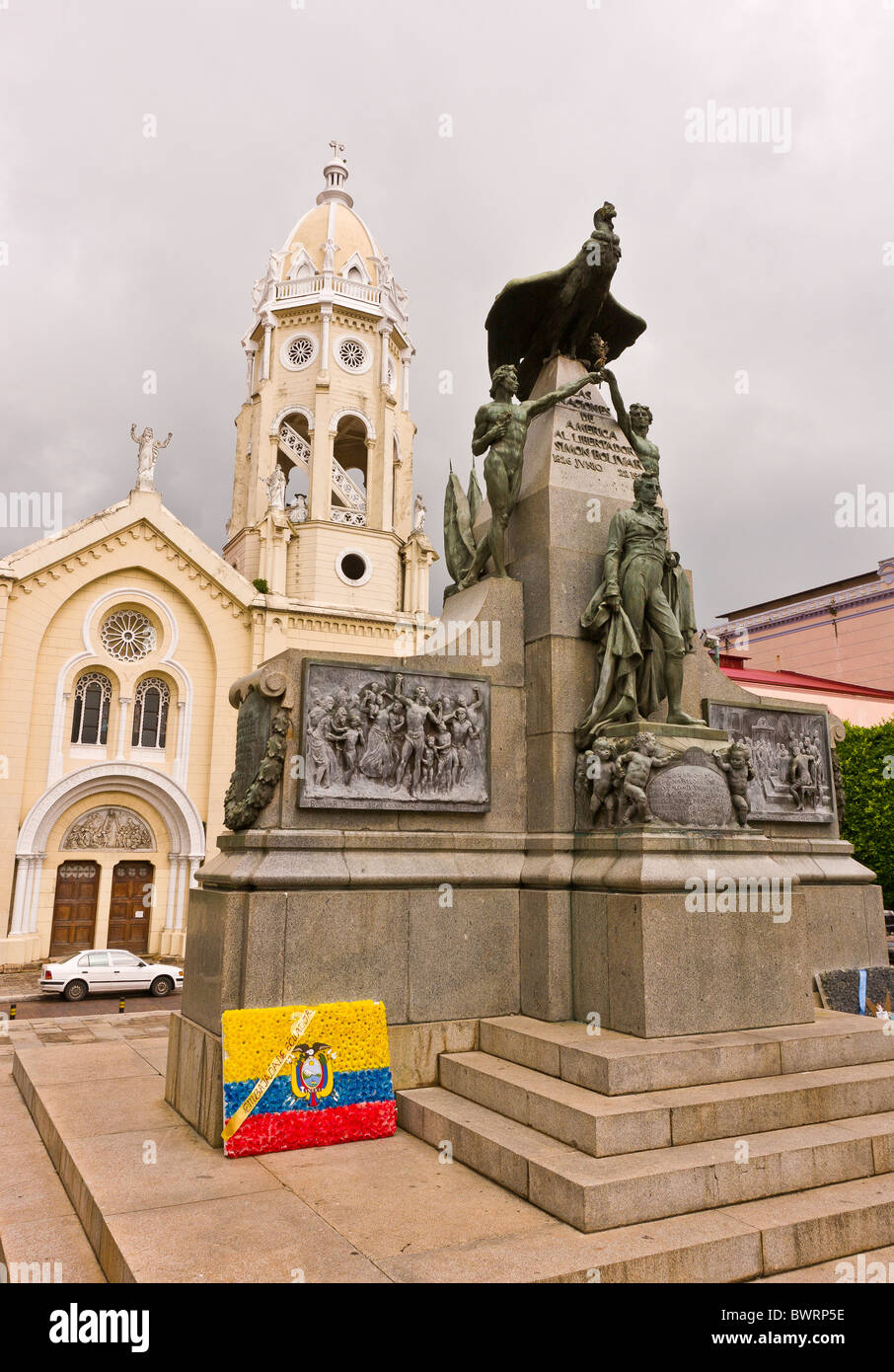 PANAMA-Stadt, PANAMA - Plaza Bolivar in Casco Viejo, historischen Zentrum der Stadt. Stockfoto