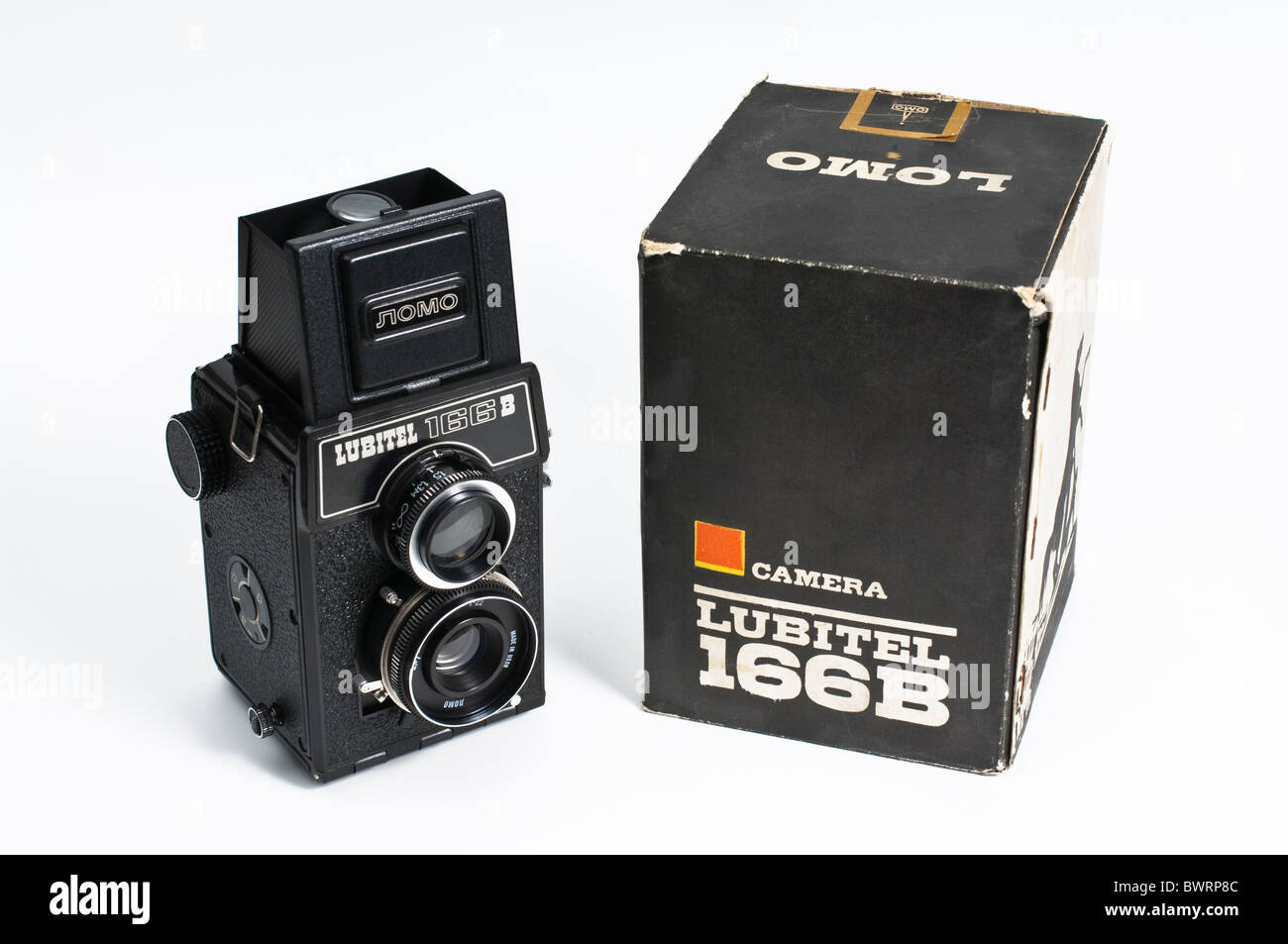 Ein Jahrgang Lomo Lubitel 166B Twin Lens reflex Filmkamera in Russland hergestellt Stockfoto
