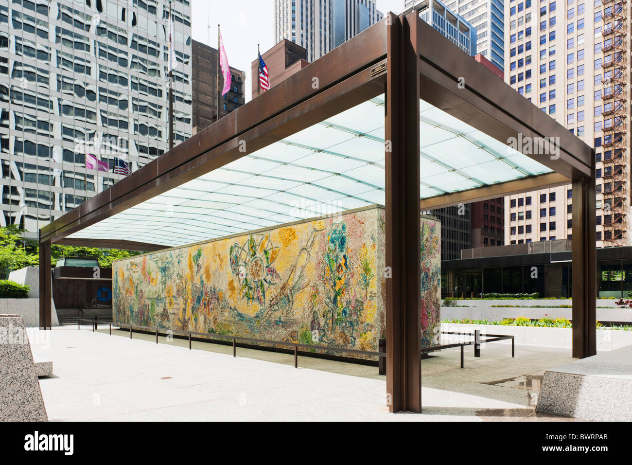 Vier Jahreszeiten Mosaik, Marc Chagall, Chicago, Illinois Stockfoto