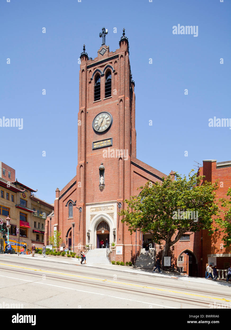 Alte Str. Marys Kathedrale, San Francisco, CA Stockfoto