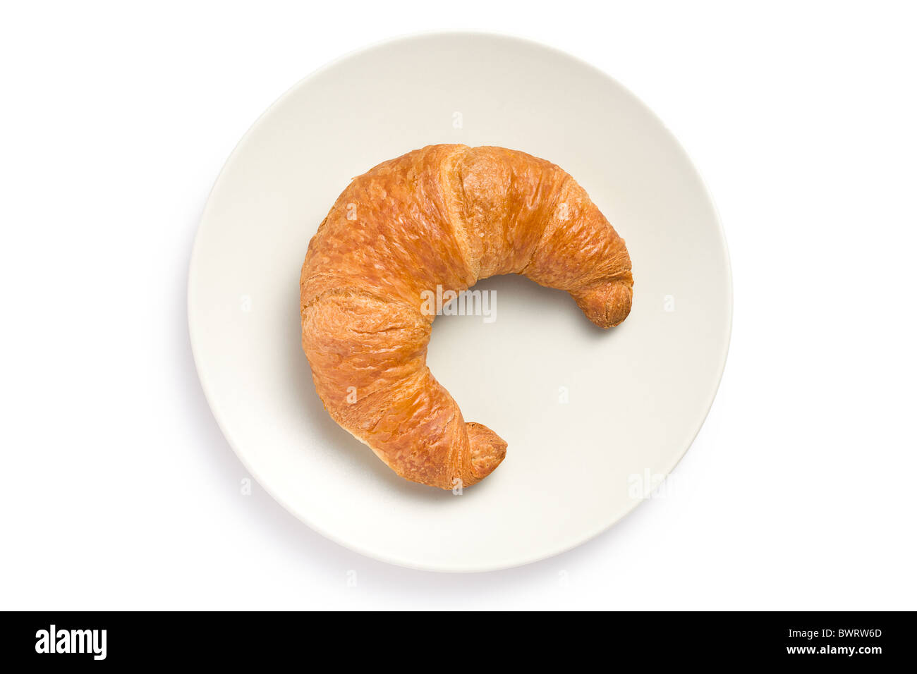 die frischen Croissant auf Platte Stockfoto