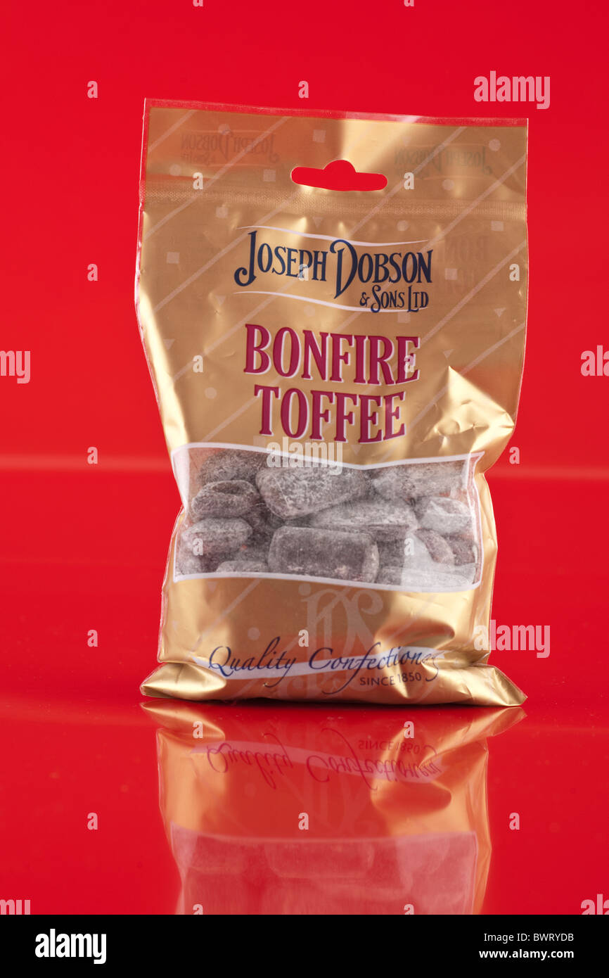 Tasche von Joseph Dobson und Söhne Ltd. Bonfire Toffee Stockfoto