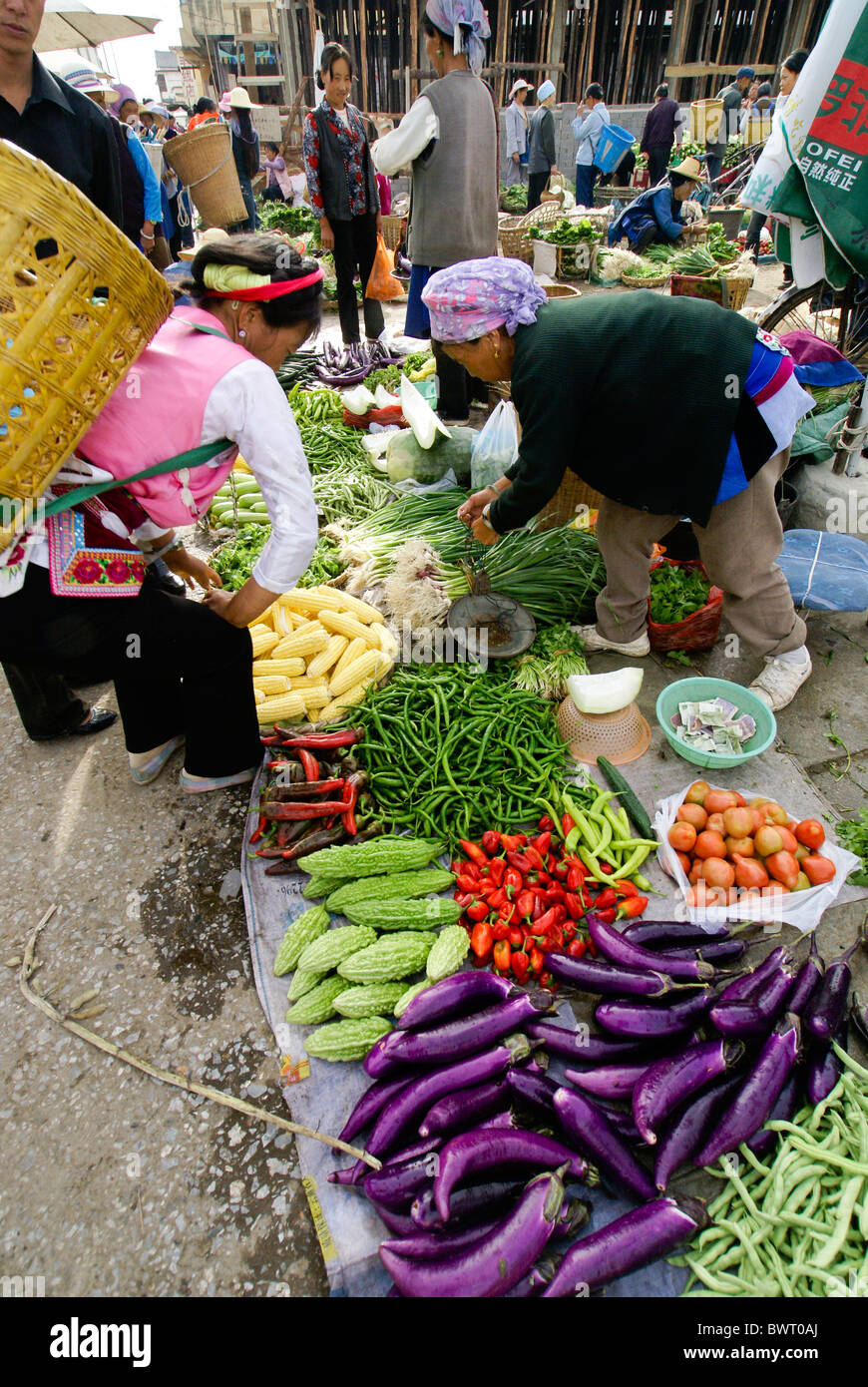 Outdoor-Markt, Xizhou, Yunnan, China Stockfoto