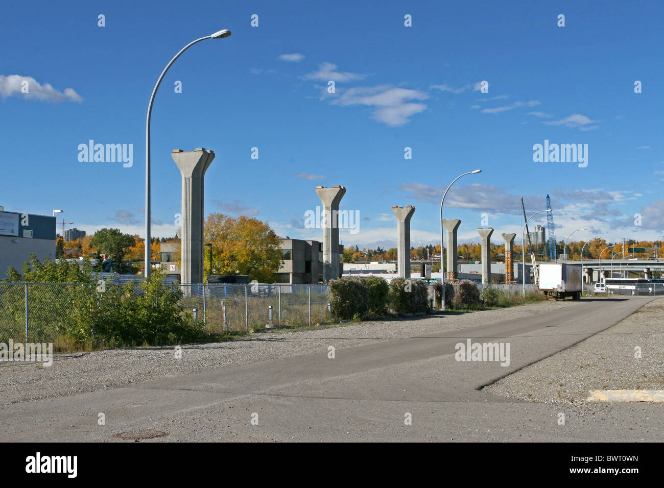 Bau des Beines West des Light Rail Transit Systems in Calgary, Alberta, Kanada Stockfoto