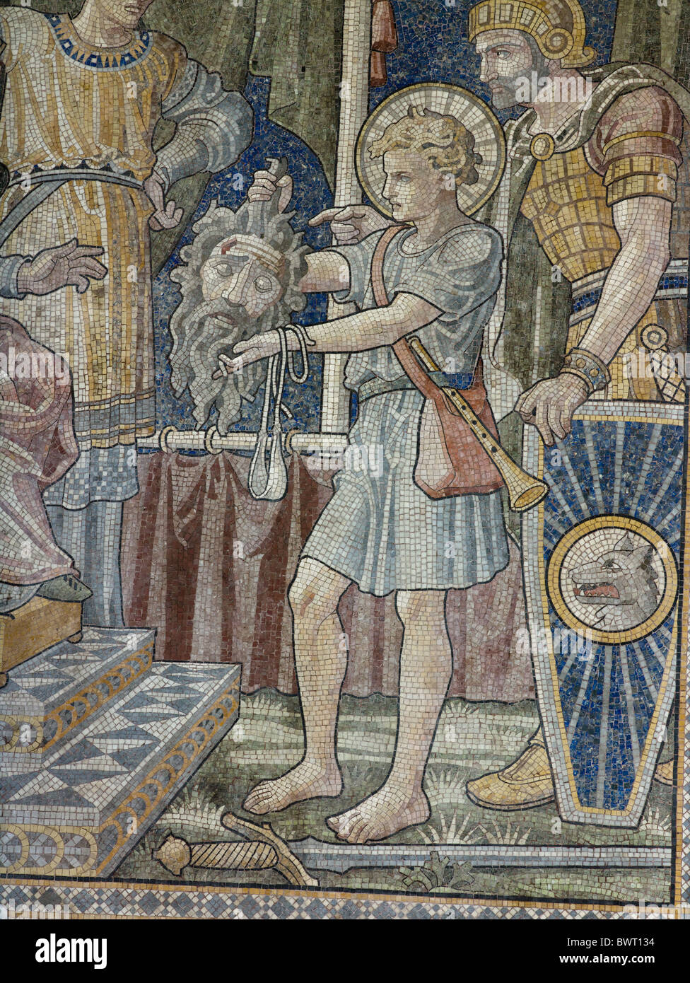 Chester Kathedrale David & Goliath Kirchenschiff Mosaik Stockfoto