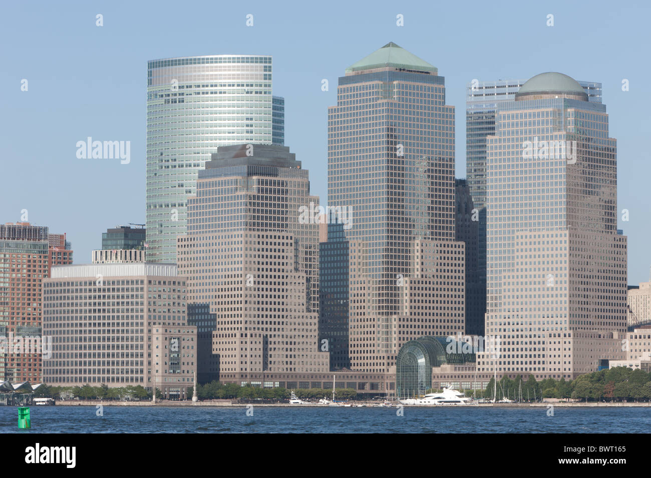 Die Gebäude des World Financial Center in New York City. Stockfoto
