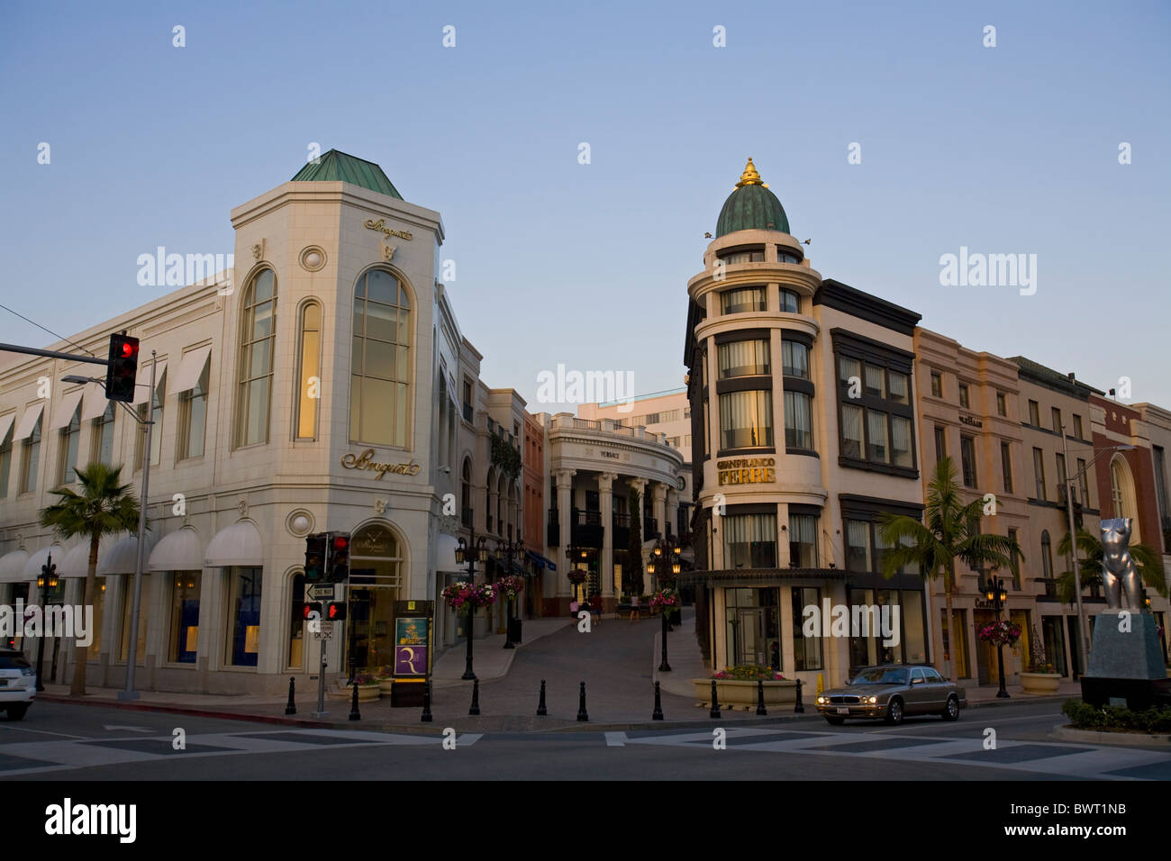 Über Rodeo, Rodeo Drive, Beverly Hills, Los Angeles, Kalifornien, USA Stockfoto