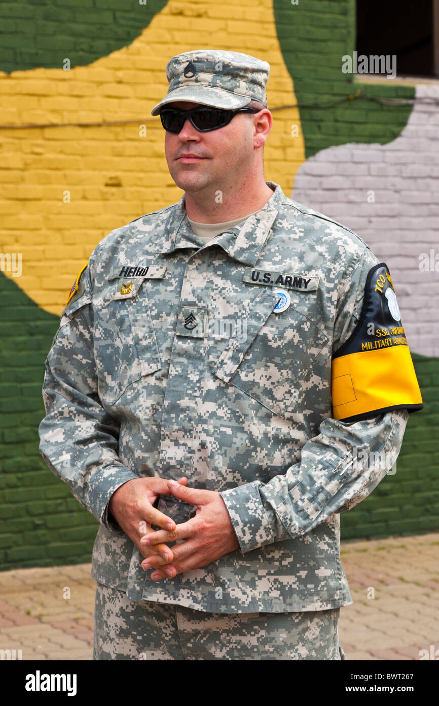 US-Soldat im Dora Observatory auf der südkoreanischen Seite der 38th parallel die Nord- und Südkorea teilt. JMH3798 Stockfoto