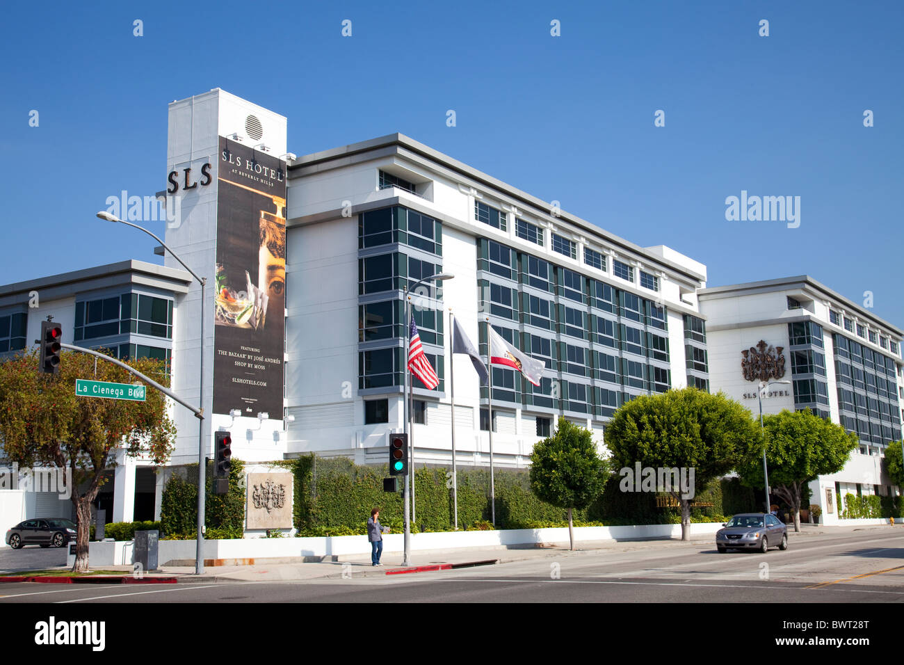 SLS Hotel at Beverly Hills, La Cienega Blvd, Los Angeles, Kalifornien, USA Stockfoto