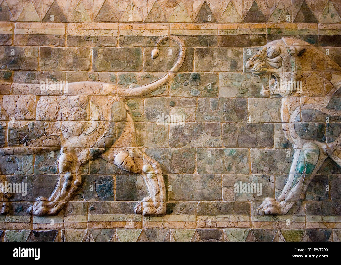 Löwe-Relief aus dem Palast von Darius i., dem Louvre, Paris Stockfoto