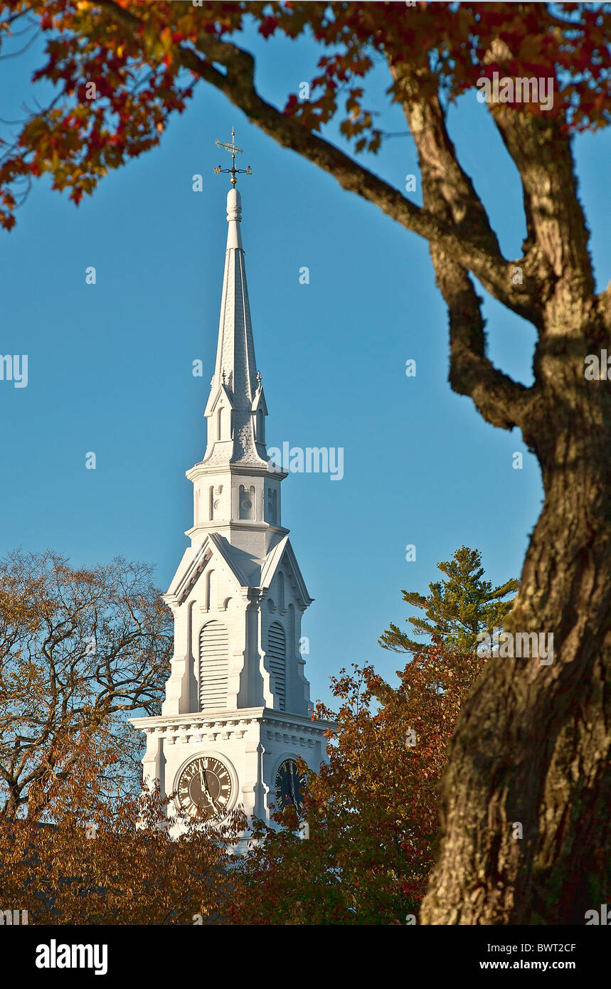 Kirchturm, Castine, Maine, USA Stockfoto