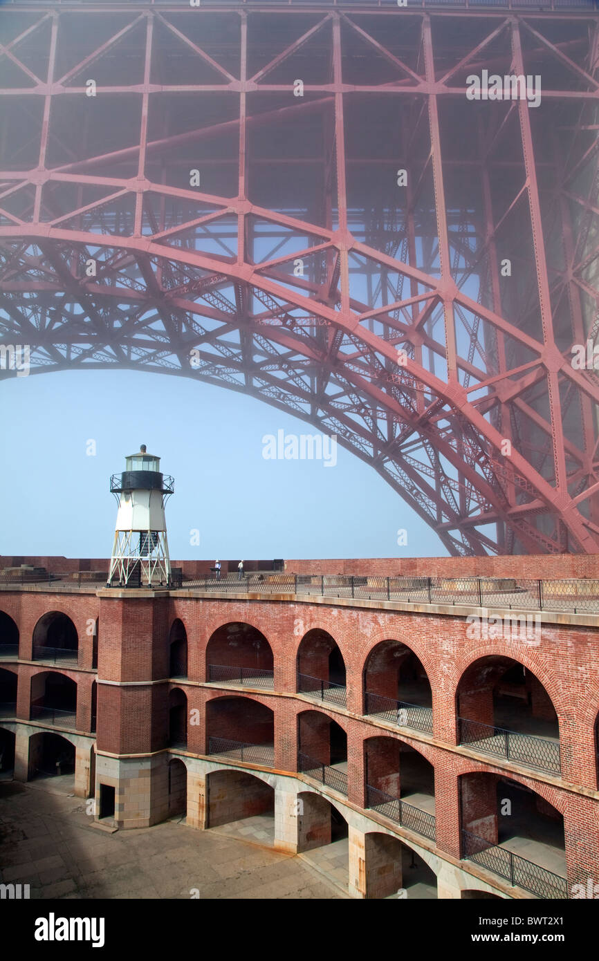 Fort Point und Golden Gate Bridge, San Francisco, Kalifornien, USA Stockfoto