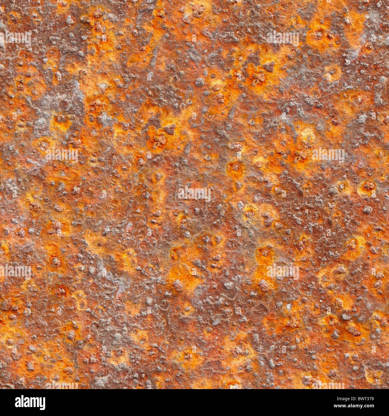 Nahtlose Textur der Metalloberfläche mit starker Korrosion Stockfoto