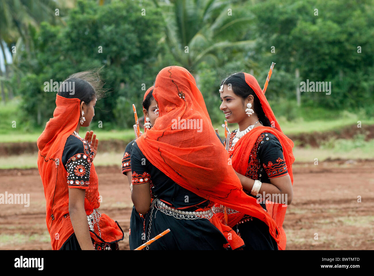 Volkstänzer in Rajasthan, Indien. Stockfoto