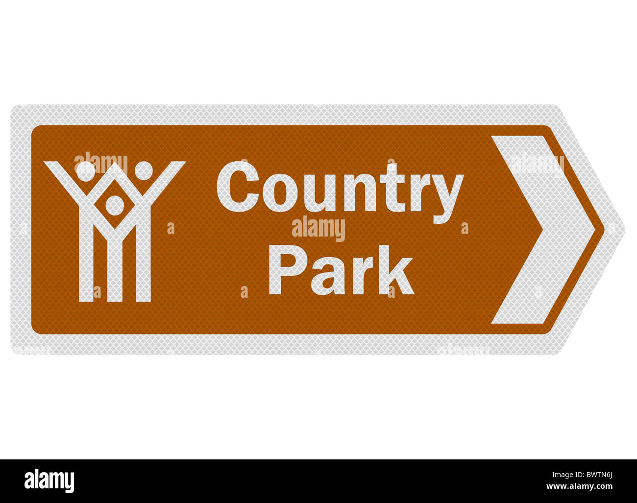 Fotorealistische Tourist Information-Stil Roadsign, Darstellung "Country Park". Stockfoto