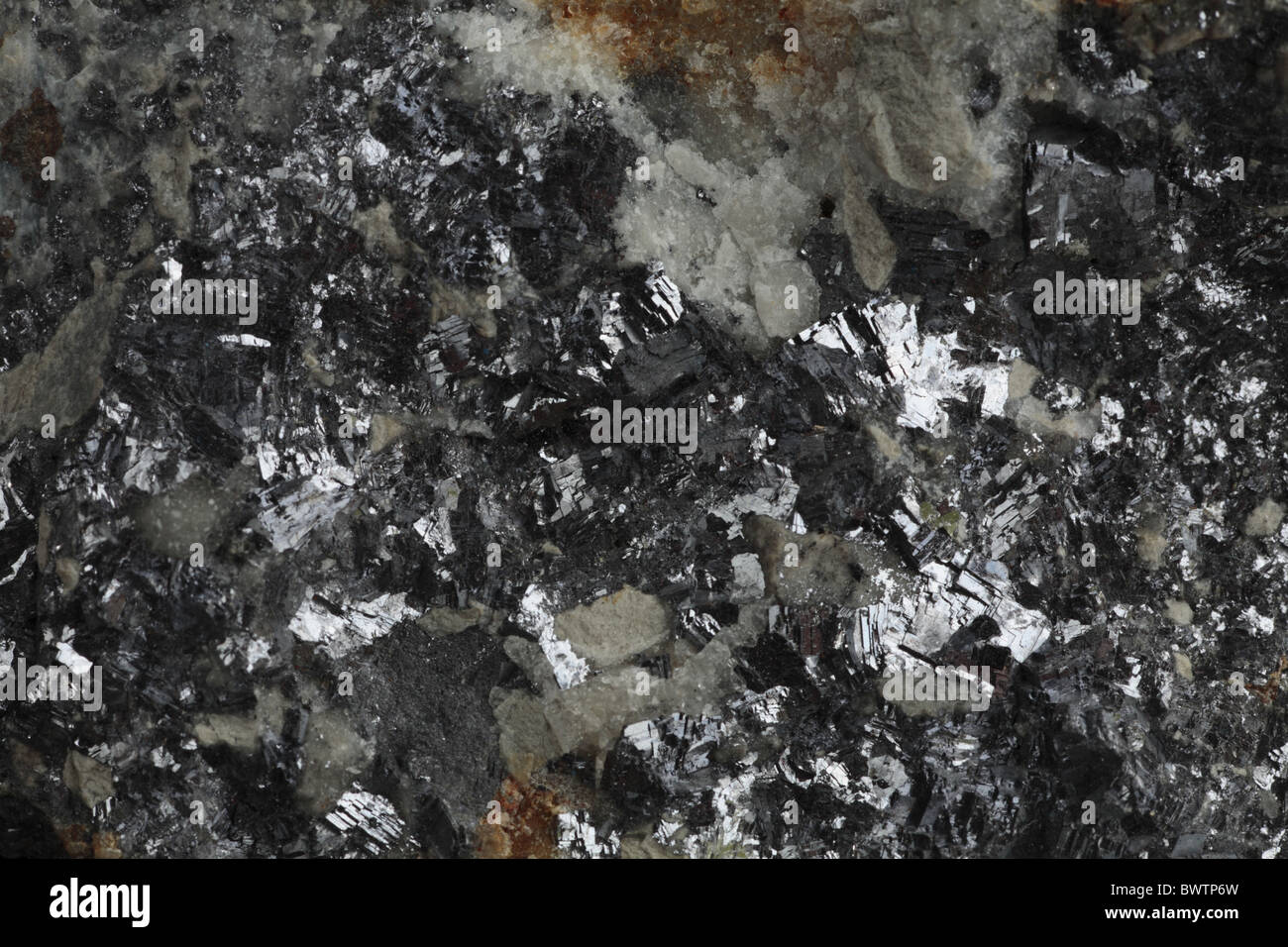 Mineralvorkommen Äderungen Geologie geologische Rock Mineralisierung Erz Wales Walisisch Großbritannien britische Galena Blei Sulfid Stift dylife Stockfoto