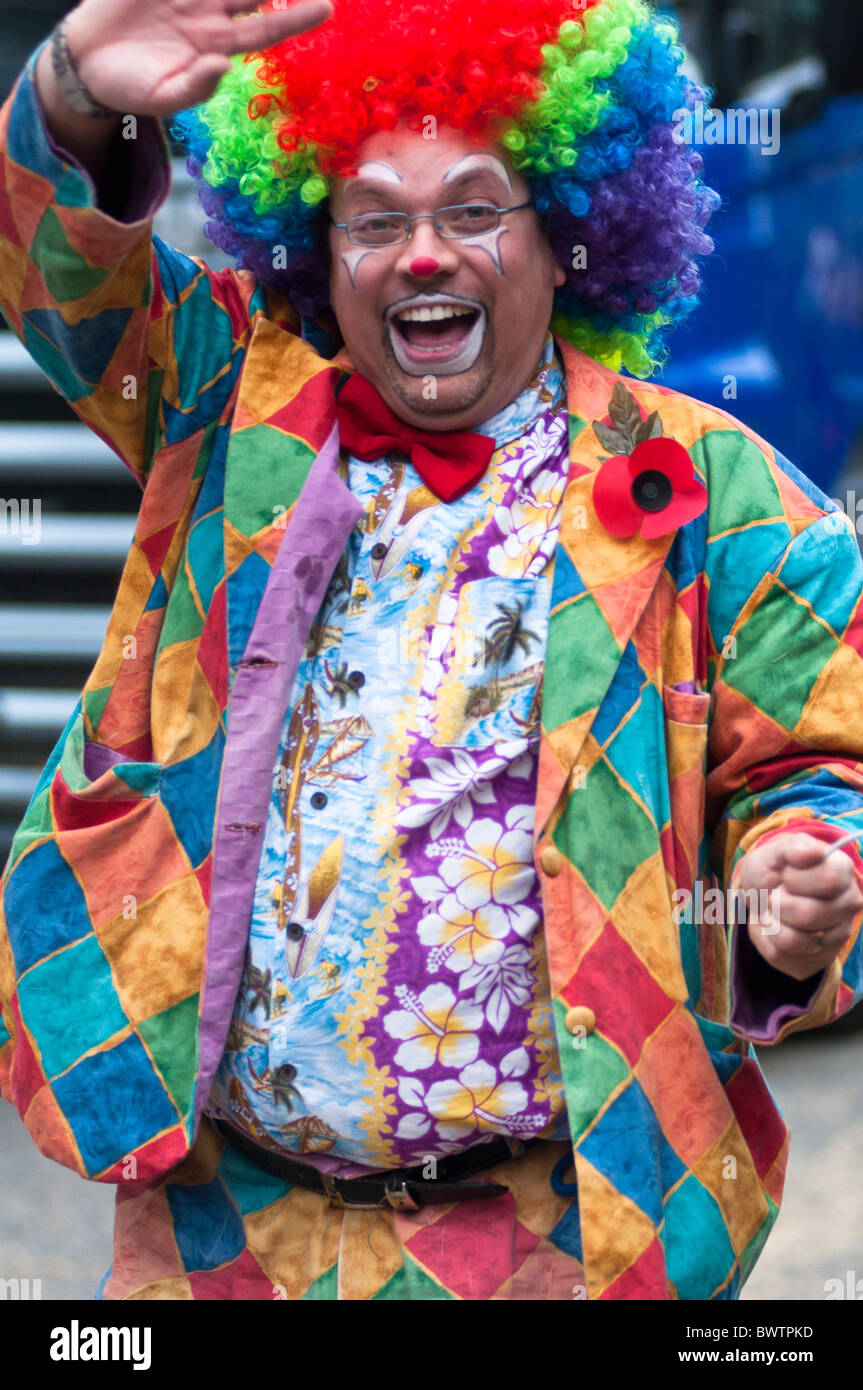 Ein clown Parade an des Herrn Bürgermeister Show 2010. London. England Stockfoto