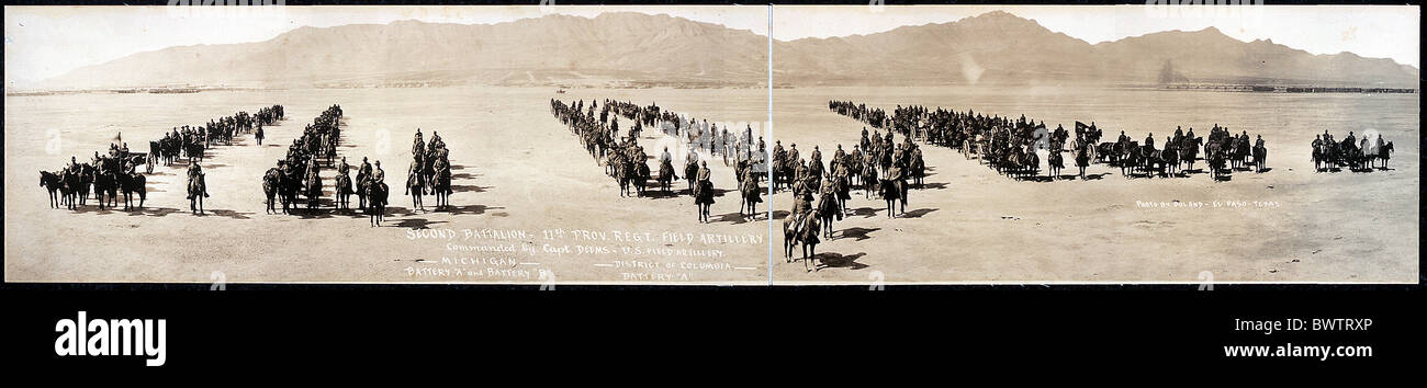 2. Bataillon-Feld-Artillerie-Capt Deens ca. 1910 El Paso Texas USA USA Nordamerika Stockfoto