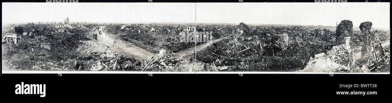 Objektiv Frankreich Europa Weltkrieg WW1 verwüstet Kohle Bergbau Region historische Geschichte historisch Zerstörung 19 Stockfoto