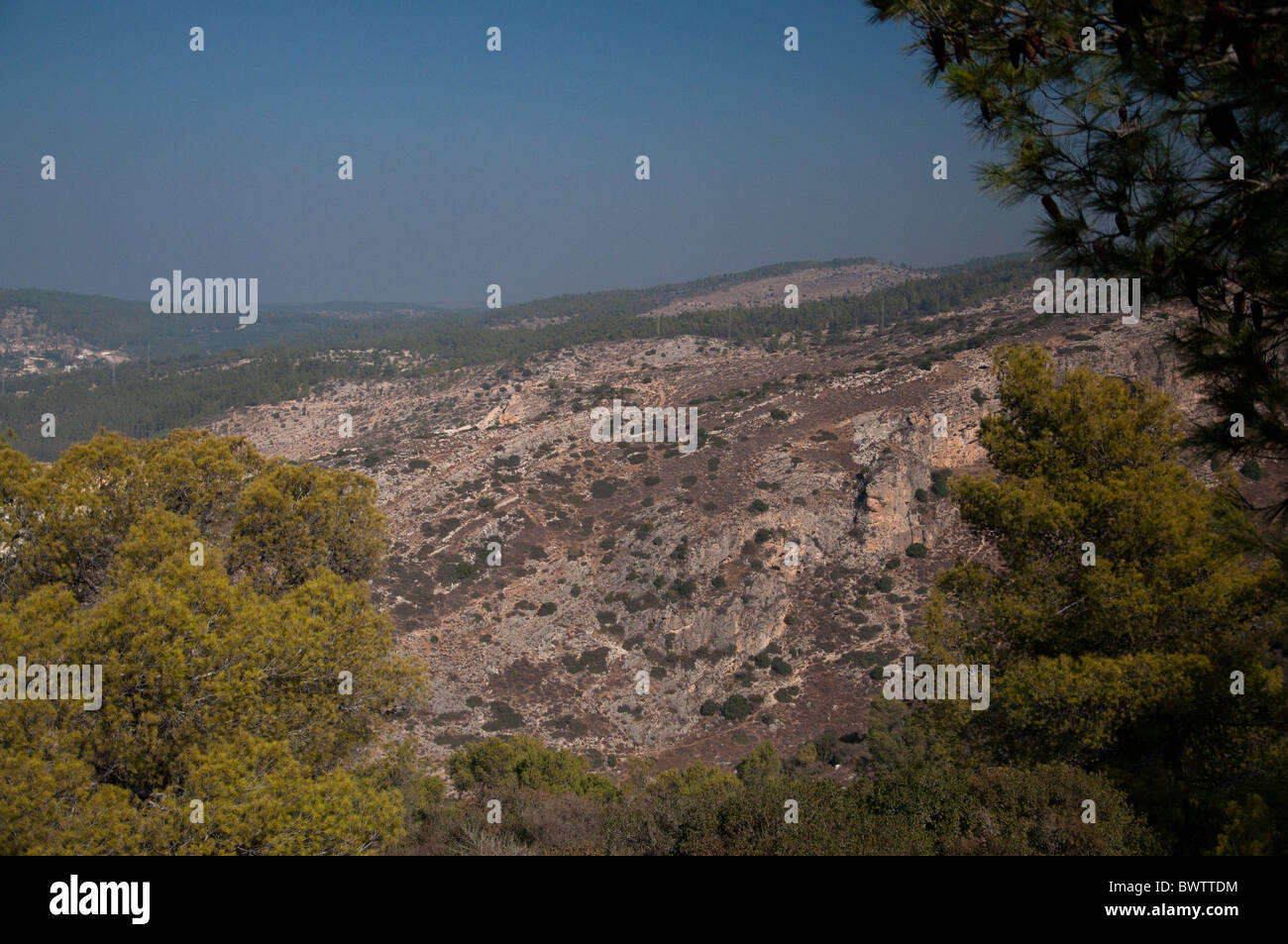 Ein Blick auf den Hügeln von Judäa. Stockfoto