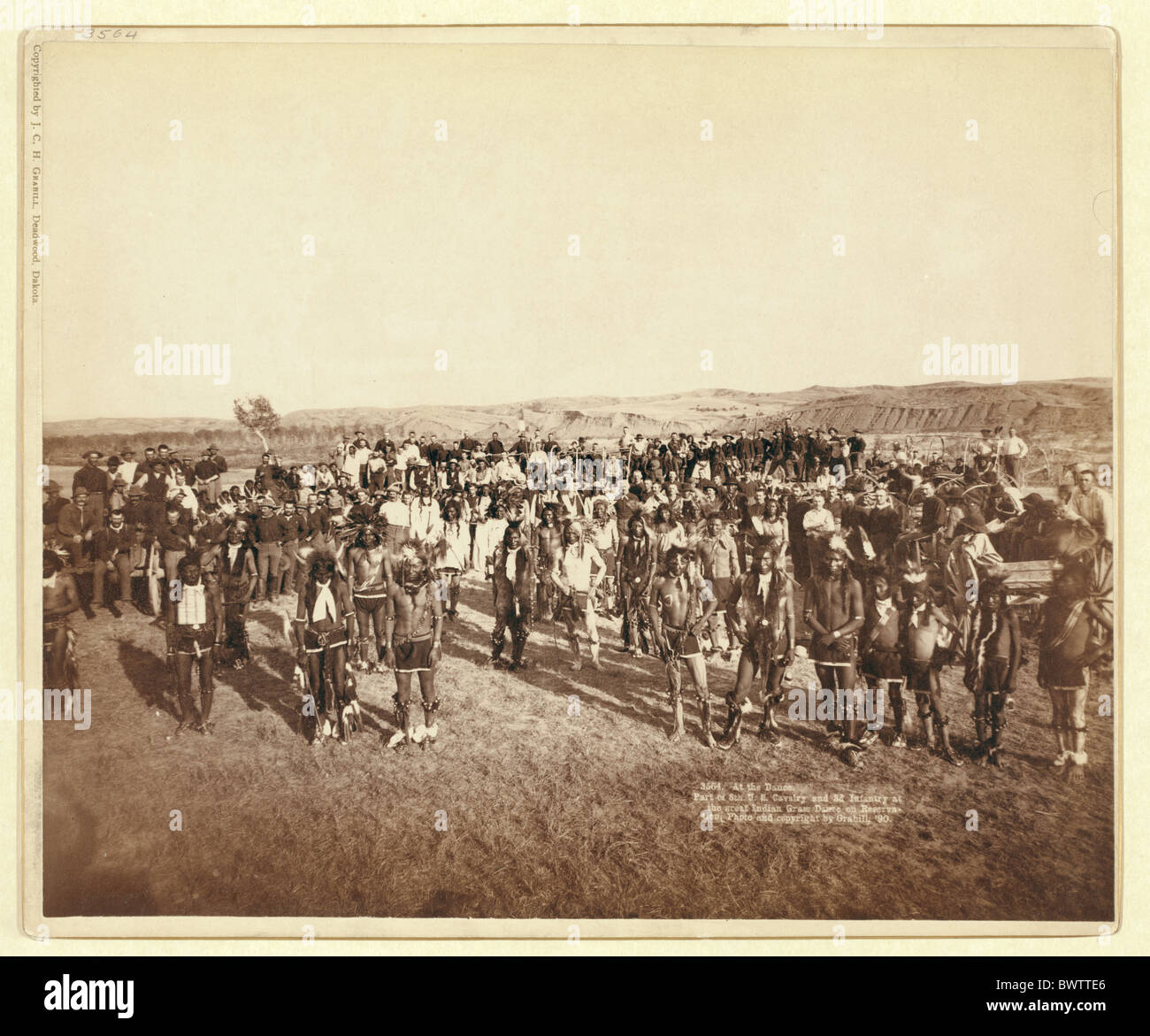 Bei der Tanz wild West US Kavallerie Infanterie Grass Dance-Indianerreservat Indianer Army USA Amerika Vereinigte Stockfoto