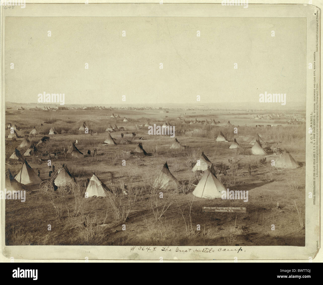 USA Amerika-USA-Nordamerika-Indianer indian camp Tipis Krieg Foto John Grabill ca. 1890 Prärie p Stockfoto