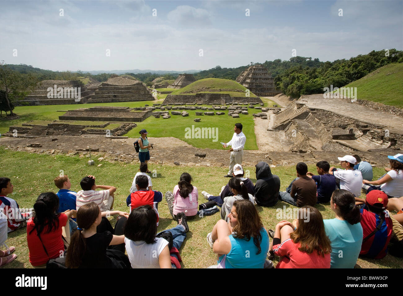 Mexiko Mittelamerika Amerika Veracruz Zustand El Tajin UNESCO Weltkulturerbe Blick von El Tajin Chico So Stockfoto