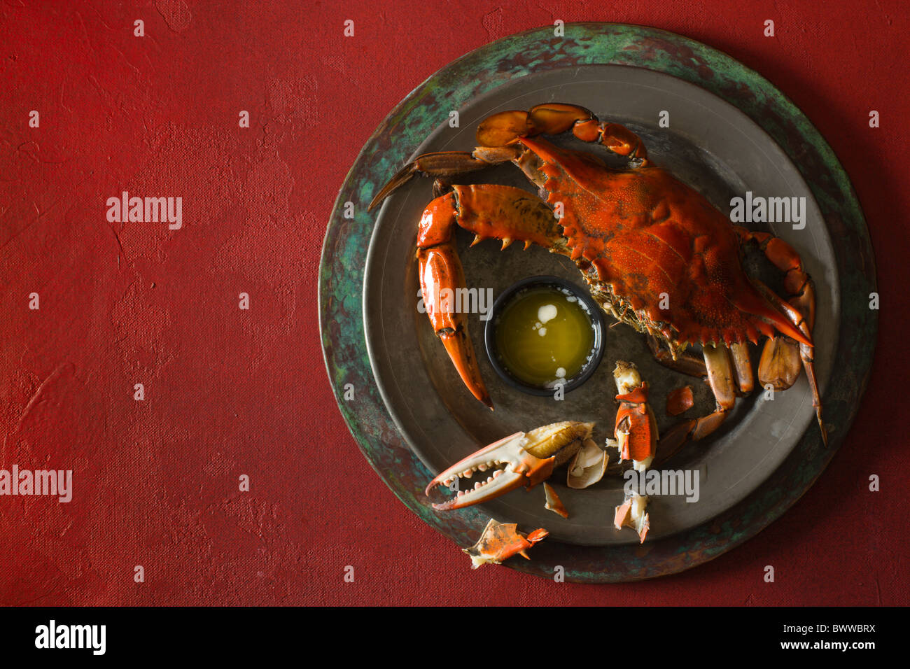 Chesazpeake Bucht blaue Krabben zubereitet im Jimmy Cantlers Riverside Inn. Stockfoto