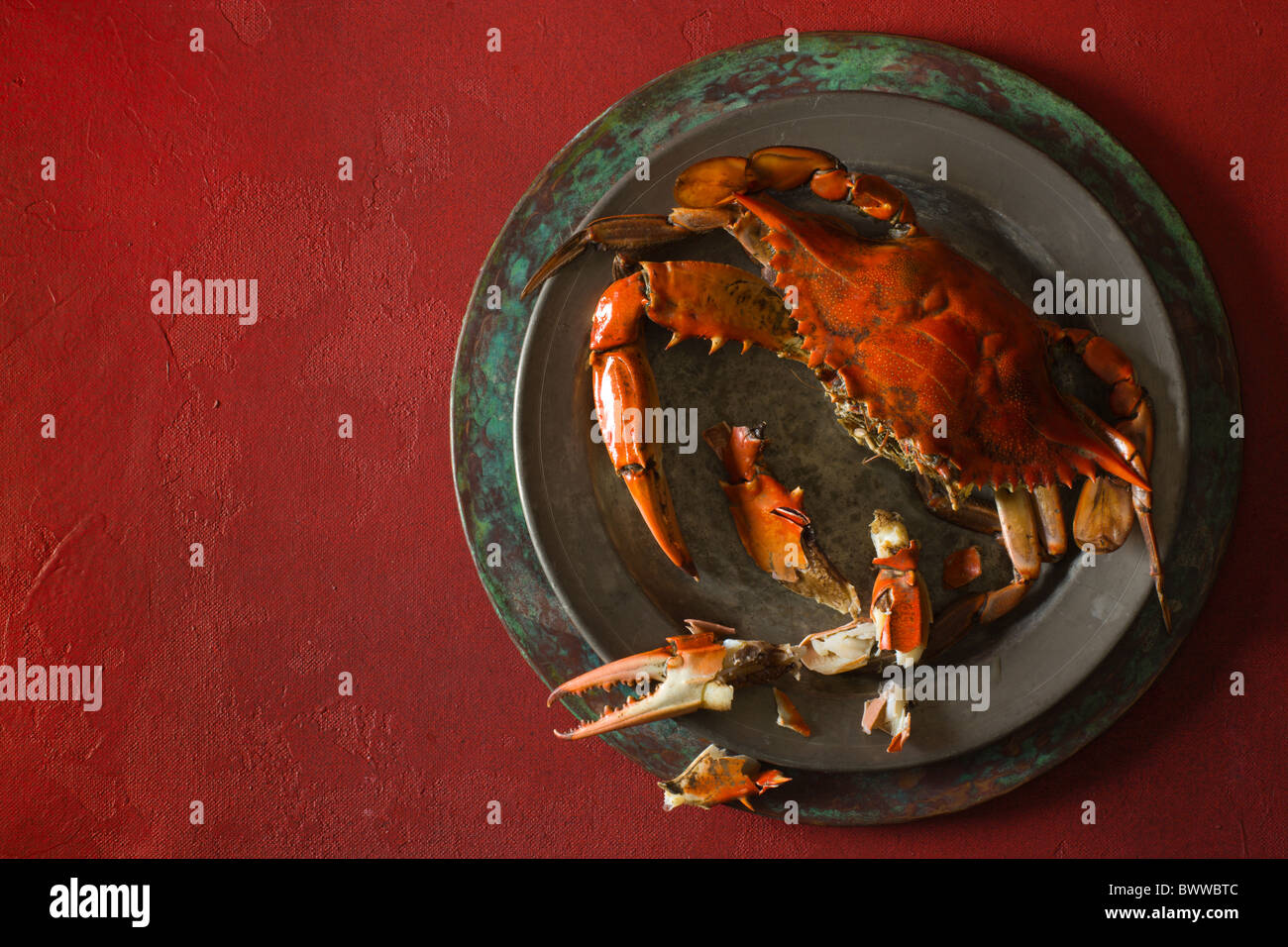 Chesazpeake Bucht blaue Krabben zubereitet im Jimmy Cantlers Riverside Inn. Stockfoto
