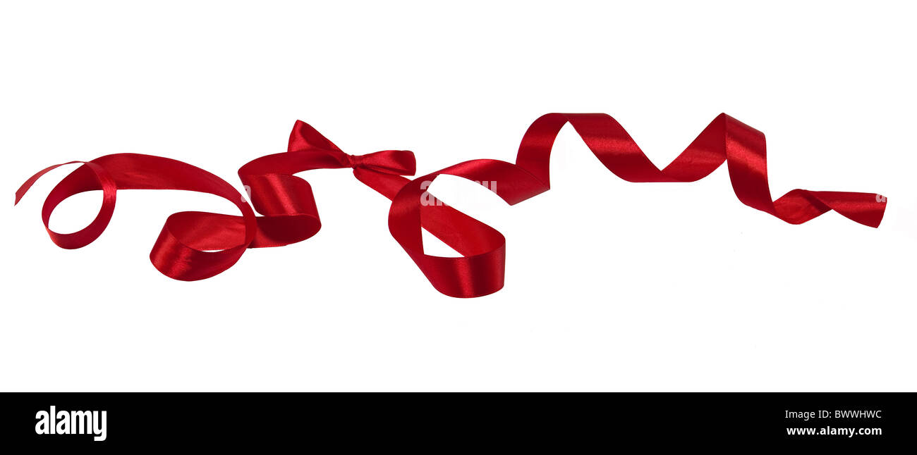 Das Bild des niedlichen roten curling ribbon Stockfoto