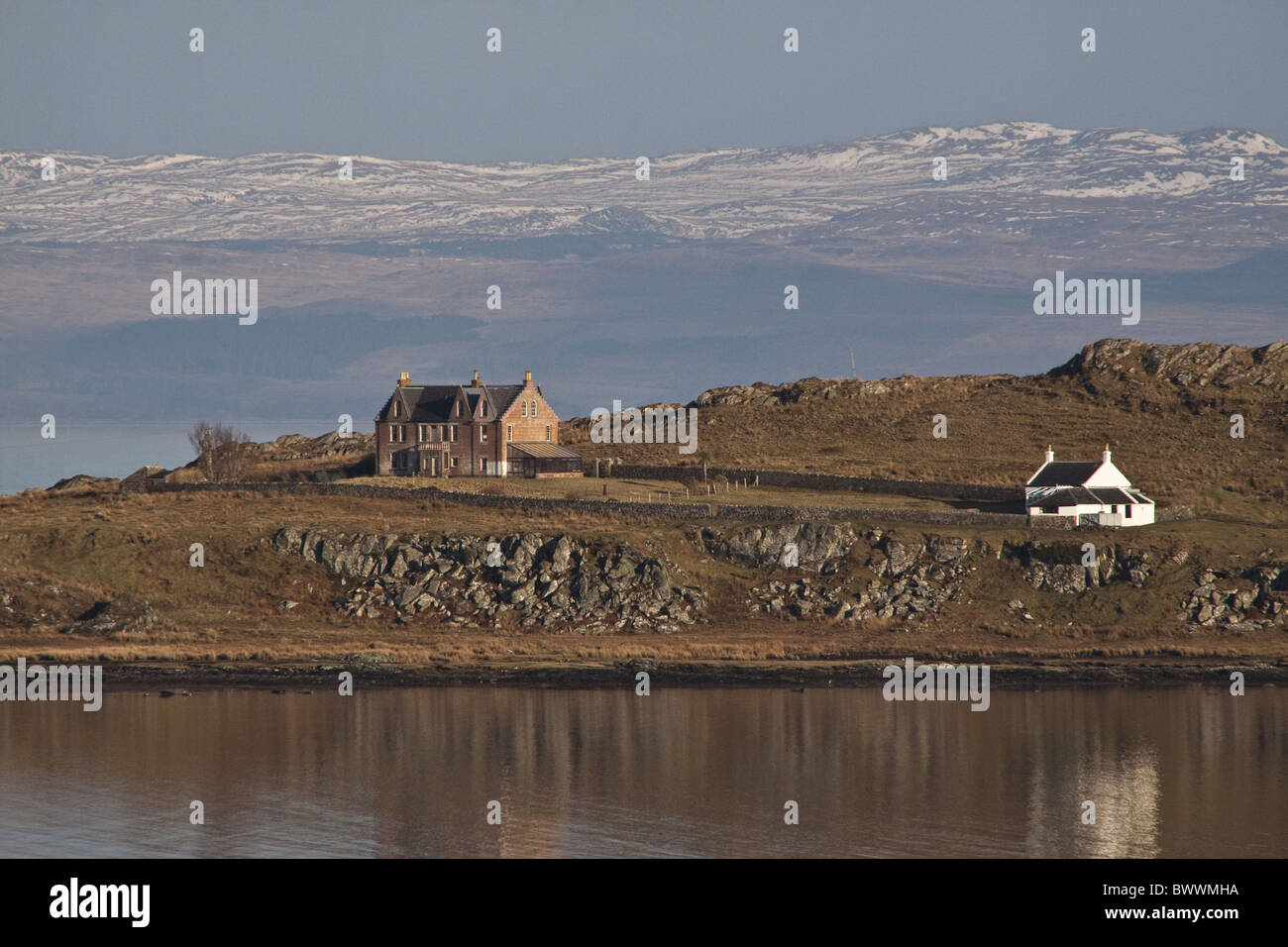 Haus Leuchtturm mit Blick auf Lowlandmans Bucht Stockfoto