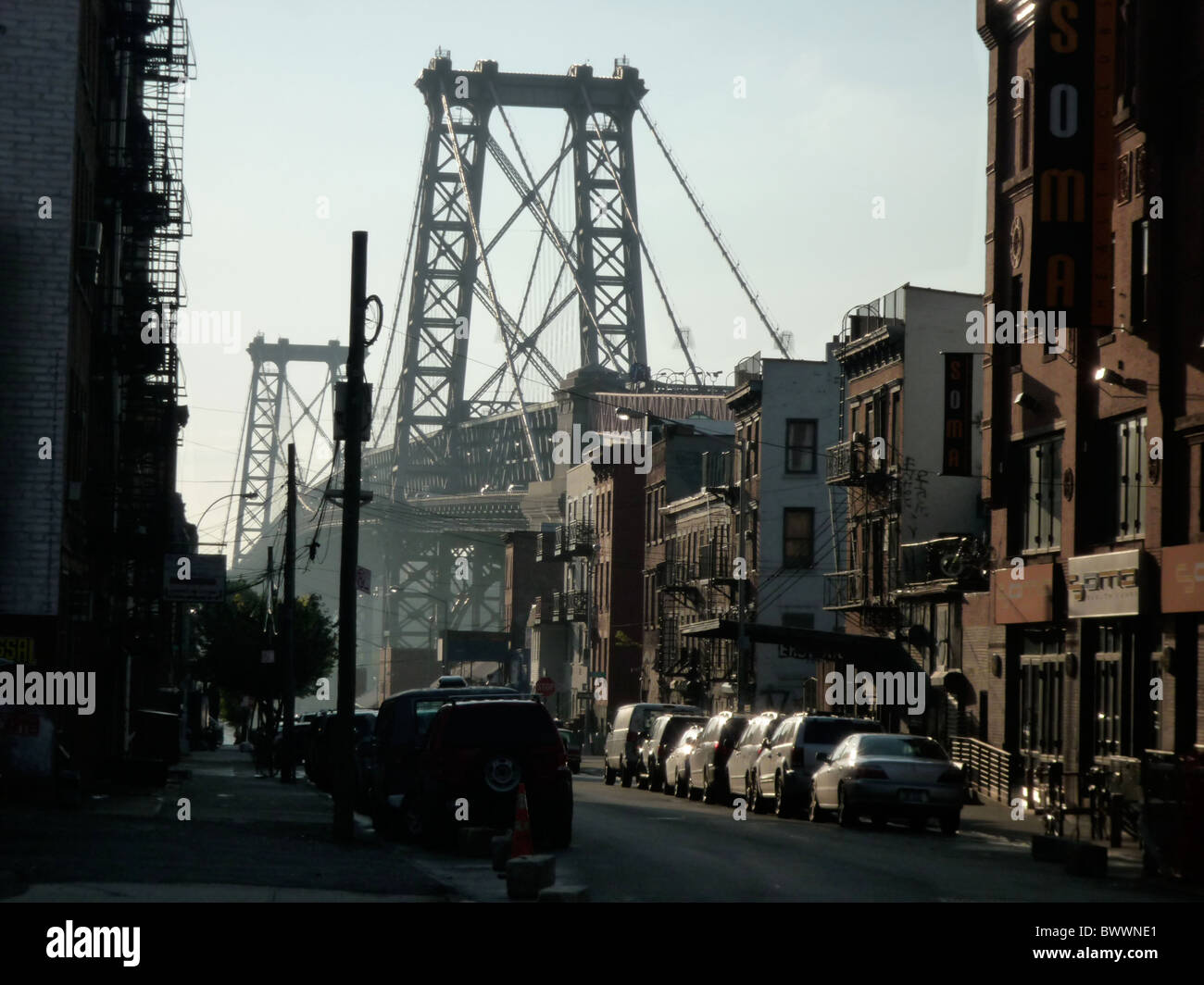 Williamsburg Bridge in New York auf der Suche von Brooklyn Stockfoto