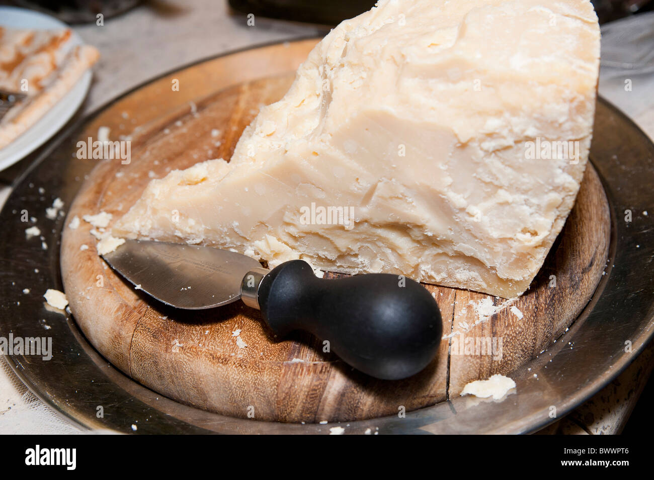 Ein Stück Parmesan-Käse Stockfoto