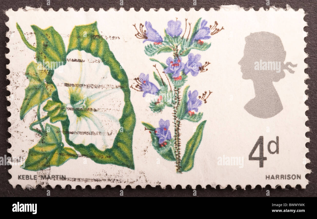 Vereinigtes Königreich-Briefmarke 4D, Ausgabe 1967 Stockfoto