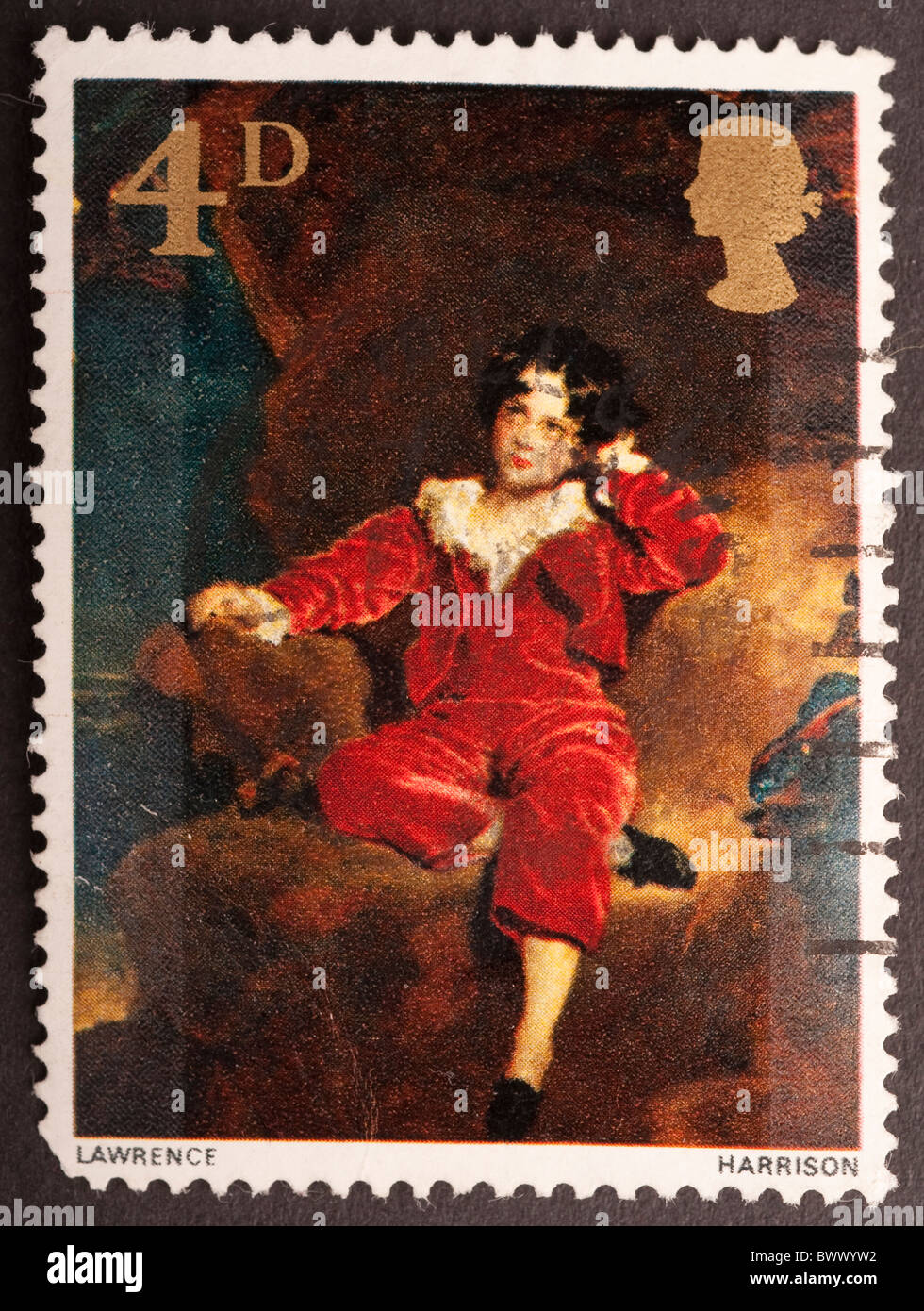 Vereinigtes Königreich-Briefmarke 4D Stockfoto