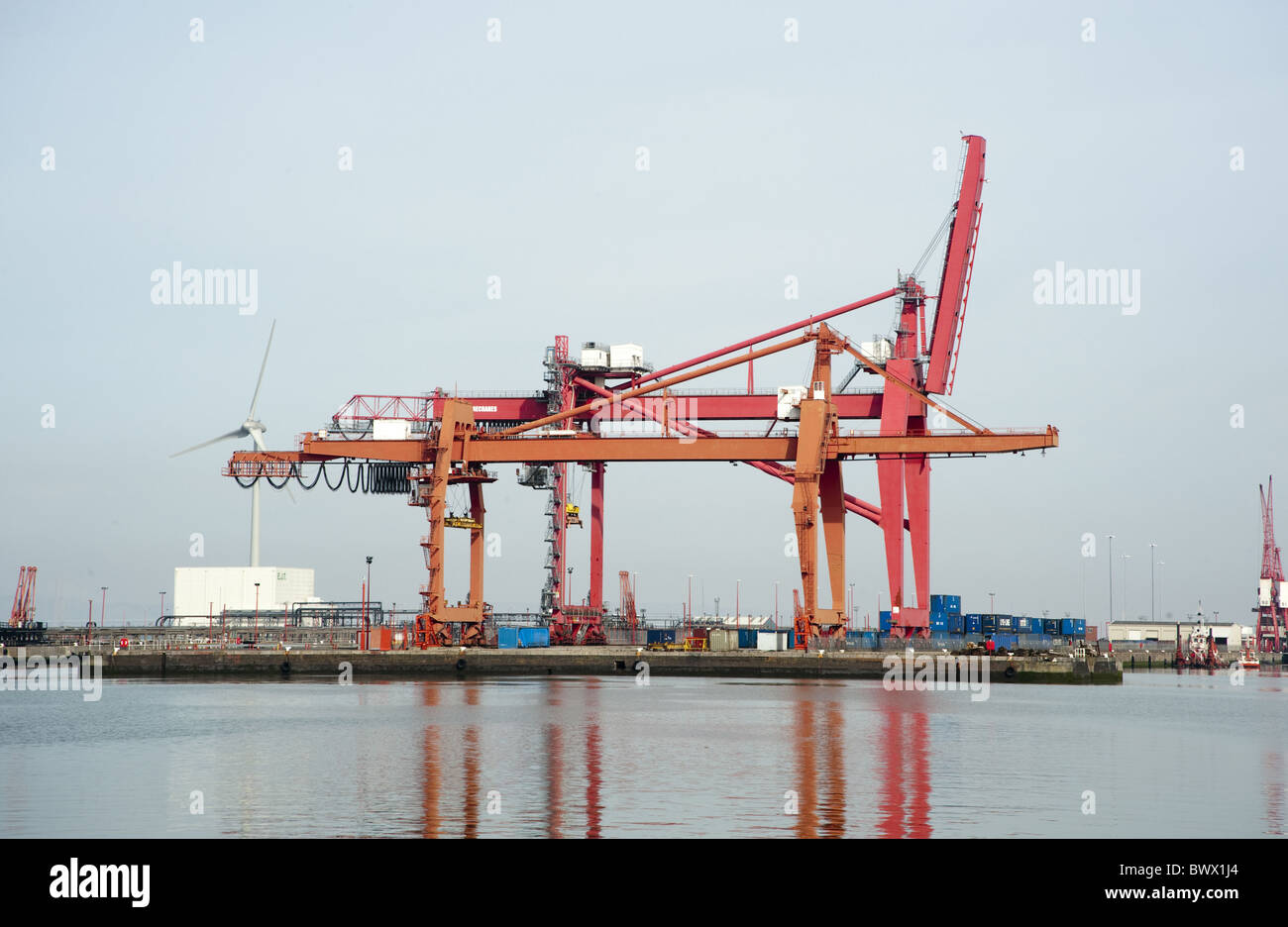 Krane Küsten Docks Avonmouth Docks Hafen Bristol Stockfoto