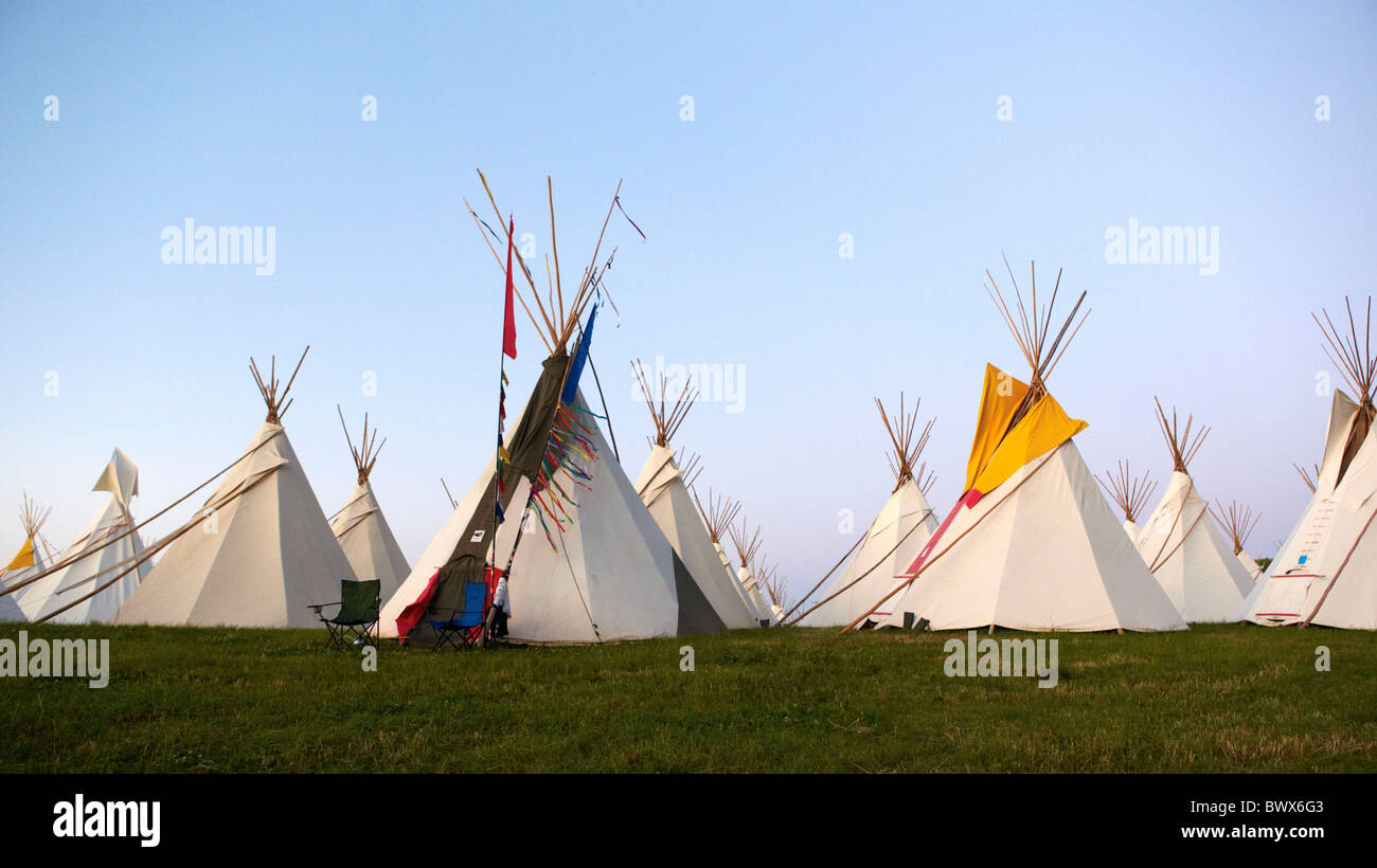 Tipi Feld Glastonbury Festival Somerset UK Europe Stockfoto