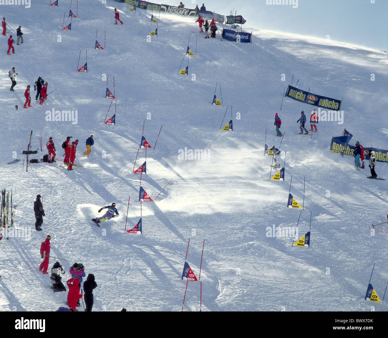 Einzelmeisterschaft parallel-Slalom Slalom Rennen Wintersport Sport Winter Sport Wettbewerb Stockfoto